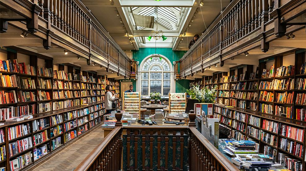 A view of Daunt Books in Marylebone, London